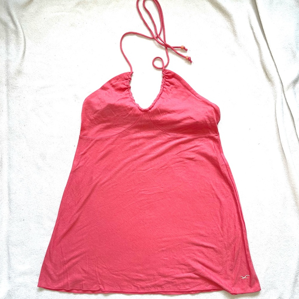 Hollister coral colored halter tunic